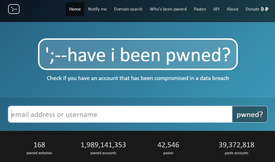 have I been pwned tool