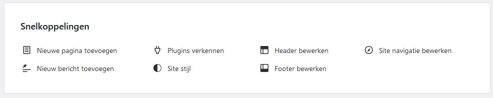 Site Assistent - handige snelkoppelingen voor WordPress